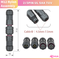 Connecteur d'alimentation étanche certifié AOHUA M23 à 2-8 broches, assemblage soudé