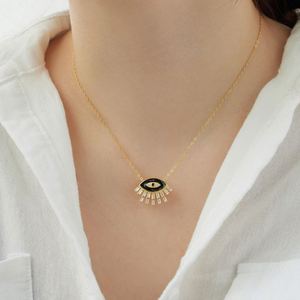 Collar con Colgante de Ojo Azul de Plata S925 con Circonita 5A y Esmalte, Talismán de Creencia Sobrenatural, Joyería Fina para Mujer Dylam - Product Image 3
