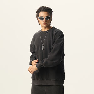 까마귀 제조 업체 빈 필수품 풀오버 까마귀 하이 퀄리티 사용자 정의 자수 박시 플러스 사이즈 남성용 스웨트 셔츠 겨울 - Product Image 3