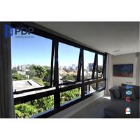 Ventana de Aluminio con Persiana Exterior, Minimalista, Marco Estrecho, Cristal Grande, para Balcón