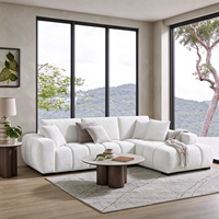 Canapé modulaire en tissu en forme de L, moderne et luxueux, sur mesure, pour salon