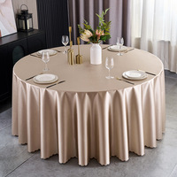 Nappe Ronde Moderne en Satin Velours Imprimé Couleur Unie, Faite à la Main, Lavable, pour Hôtels, Mariages, Événements, Restaurants et Banquets