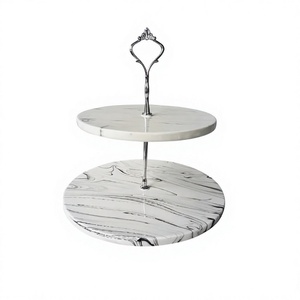 Support à gâteau classique en marbre et métal, forme ronde, de la plus haute qualité, au prix le plus bas - Product Image 1