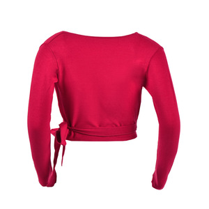 CL00074 Vente chaude Chemises enveloppantes à manches longues en coton, élasthanne et modal avec lien, haut de yoga, de <span class=keywords><strong>gym</strong></span> et de danse - Product Image 3