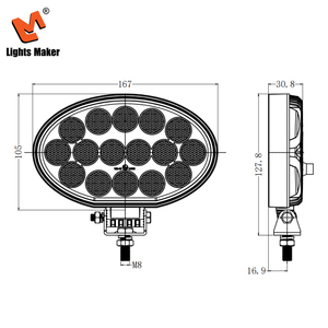 Lámpara de Trabajo para Tractor Agrícola, 64W, 6.6 Pulgadas, LED Ovalado, 5800LM, Haz de Luz Amplio, Resistente al Agua, para Montacargas y Remolques, 0905-64 - Product Image 3