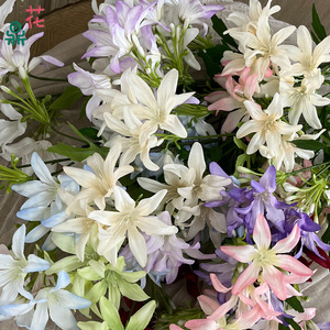 Fleurs artificielles en soie mélangée pour décoration de mariage, arche de banquet, orchidée à 7 têtes, magnolia, campanule - Product Image 3