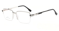 Vente en gros de montures de lunettes optiques pour hommes en acier inoxydable à demi-cerclage, nouveau design tendance