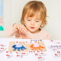 Ensemble Classique et Ludique de Blocs Montessori pour l'Apprentissage des Nombres, Jouets Éducatifs de Comptage par les Doigts pour Enfants Garçons Filles