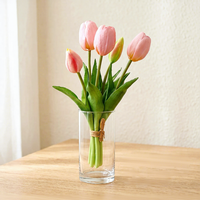 Fleurs artificielles en soie tulipe blanches 25 cm, décoration de mariage moderne, bouquets, cadeaux, fournitures pour mur floral