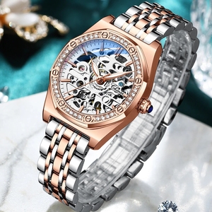 CHENXI 8848 Women Automatic Mechanical <strong>Watch</strong> Top Brand Luxury Stainless Steel <strong>Diamantes</strong> Waterproof Wrist <strong>Watch</strong> Ladies Skeleton - Product Image 1