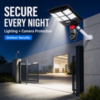 Luz de Calle Solar Integrada con Cámara de Doble Lente y Alarma de Advertencia Roja, Personalizable OEM/ODM, para Seguridad en Almacenes y Portones Comerciales