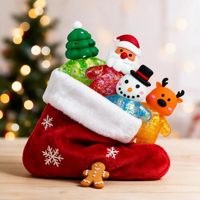 Jouet anti-stress personnalisé avec logo de Noël, petit Chapeau Rouge, Père Noël, jouet sensoriel à presser, Santa Squishies