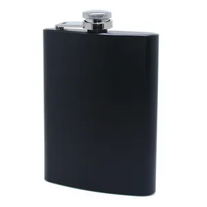 8oz Nero Opaco Esterno Portatile Bicchieri Regalo In Acciaio Inox Hip Flask Flagon Pentola di Vino Alcool bottiglia di Liquore Bottiglia di Whisky Dell'anca pallone