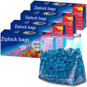 Sacos ziplock de plástico transparente personalizados para frutas e legumes, sacos ziplock de plástico com galão ziplock para armazenamento de alimentos