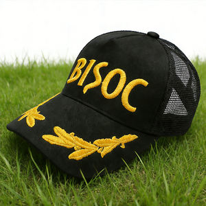 Casquette de sport unisexe personnalisée de haute qualité, confortable et réglable, en maille, pour la plage et l'extérieur, avec image brodée Feuilles de chêne, style Trucker - Product Image 1