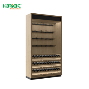 Moderno Exhibidor de Vino de Madera Highbright para Tiendas de Licores y Comercios Minoristas - Product Image 1