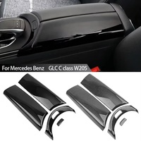 4 pièces de protection pour boutons de commande du panneau de l'accoudoir central en fibre de carbone, accessoires intérieurs pour Mercedes Benz GLC X253 Classe C W205