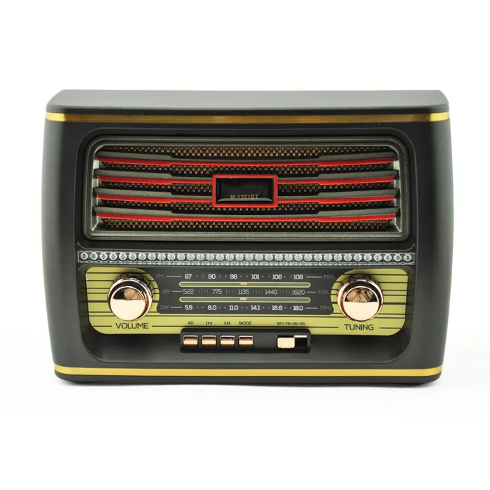 M-1921BT Meier Old Retro Am Fm Sw Jenis Radio Punk Tv Berbentuk Speaker Audio Kayu Solid Soundbar Kayu Emosional Multifungsi