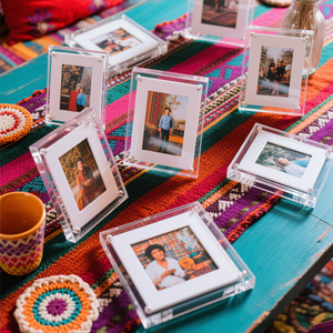 HD transparente acrílico magnético marco de <span class=keywords><strong>fotos</strong></span> Pantalla de mesa de cristal para <span class=keywords><strong>fotos</strong></span> <span class=keywords><strong>Polaroid</strong></span> - Product Image 1