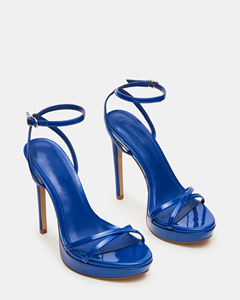 <span class=keywords><strong>Sandali</strong></span> con plateau in pelle verniciata blu royal da donna, con tacco a spillo e cinturino alla caviglia, perfetti per feste ed eventi eleganti. - Product Image 4