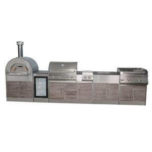 Isla de Cocina para Exteriores con Parrilla, Recubrimiento de Polvo Negro - Product Image 1