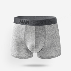 Fabricantes Laser Logo Hombres Boxer Breve Gris Sólido Elástico Cintura Hombres Ropa interior de algodón orgánico Boxer Homme - Product Image 1