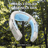 TORRAS COOLiFY Cyber ​​Neck AC Pendingin Udara Portabel Ultimate Immersive Cooling Kipas Portabel Isi Ulang 6000 MAh Layar Digital Plastik