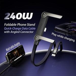 NUEVO Cable de Carga Rápida de 240W 2026 con Soporte para Teléfono, Cable Trenzado de Nailon <span class=keywords><strong>USB</strong></span> C Tipo C, Cable de Datos PD3.1 con Chip E-MARK para iPhone 17 - Product Image 5