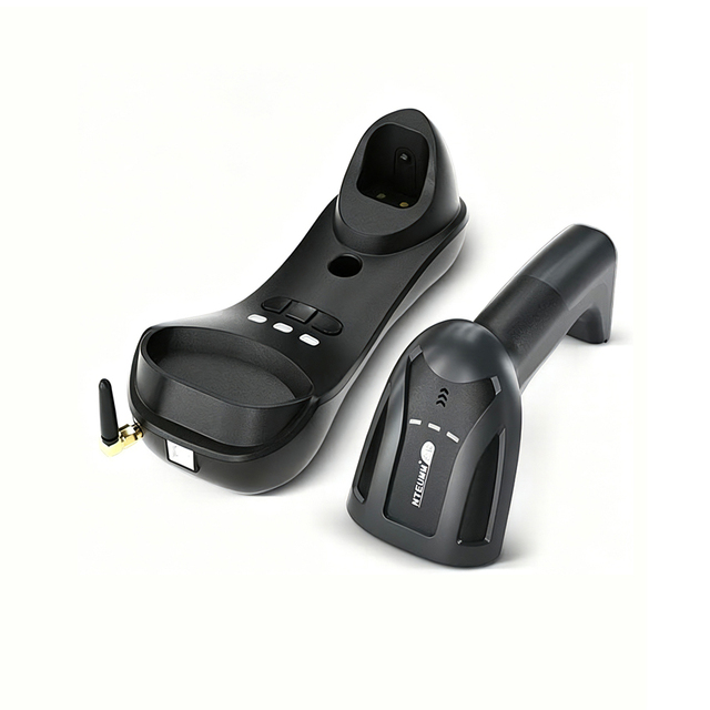 H8 1D 2D Cordless Barcode Scanner 200 Scans/sec High Speed Imager Scanner with Cradle for POS Inventory