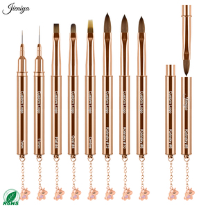 Pinceau acrylique Kolinsky durable multifonctionnel avec manche en métal doré et pendentif poney pour la conception et le détail des ongles - Product Image 3