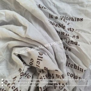 Chiffons en coton blanc imprimé, économiques, durables et réutilisables pour usage industriel - Product Image 4