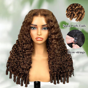 ISEE Wear and Go Glueless <strong>Wig</strong> Chocolate <strong>Brown</strong> Burmese Curly Human Hair <strong>Wigs</strong> 13x4 Transparent HD Lace Frontal <strong>Wig</strong> Pre-plucked - Product Image 5