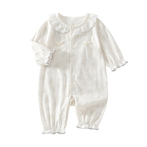 Ropa para recién nacidos estilo princesa de algodón fino con estampado floral para niñas - Product Image 5
