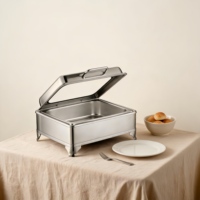 Gewerblicher 8L Edelstahl-Buffet-Chafing-Dish mit Alkoholbetrieb und Manueller Temperaturregelung, Hotel-Speisenwärmer