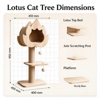 Arbre à chat en bois USMILEPET avec maisonnette pour chat, structure d'escalade en bois pour chat, tour à chat avec poteau à gratter en sisal et balles suspendues