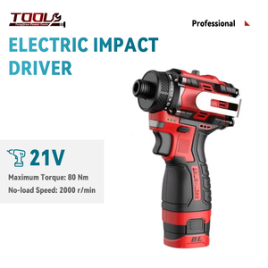 Taladro Atornillador Inalámbrico de 21V con Batería de Litio, Grado Industrial, Alto Torque, 80Nm, 2.0Ah, Larga Duración, 1/4'', Sin Escobillas - Product Image 1