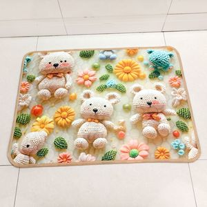 Pet <b>Mats</b> And Pads Rectangle Polyester Fiber Non Slip Absorbent Machine Washable For <b>Cats</b> Dogs Rabbits Hamsters - Product Image 4