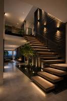 Escalier flottant sur mesure, escalier cantilever à monopoutre invisible, marches en bois massif pour projet résidentiel complet