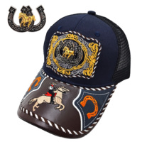 Gorra de Béisbol Unisex Personalizada con Logotipo de Herradura Metálica en 3D, Estilo Occidental, Étnico, Informal, para Pesca, Playa y Aire Libre