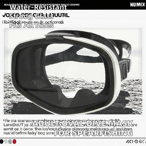 Masque de plongée sous-marine avec cadre en métal durable, lentille en verre trempé de 3,2 mm et trois fenêtres pour l'exploration des grands fonds - Product Image 2