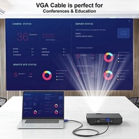 Câble coaxial VGA SVGA mâle-mâle haute résolution Full HD 1080P 15 broches nickelé, signal stable, cordon de synchronisation vidéo pour ordinateur