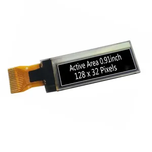 I2C Monokrom Grafis OLED Dot Matrix 14 Pin 0.91 Inci Layar LCD SSD1306 0.91 Layar OLED