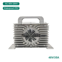 Chargeur de batterie OBC 2kw étanche IP67 24v 50a 48v 35a 72v 25a CAN EU Plug Anderson Lifepo4 Chargeur de bord pour bateau électrique