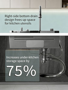 <span class=keywords><strong>Lavello</strong></span> da cucina a doppia vasca in acciaio inossidabile, da incasso, stile Farmhouse, con accessori multipli scorrevoli - Product Image 6
