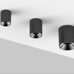 Ecolux 10W 18W 30W 3000K Negro Cilíndrico Montado en superficie Led <span class=keywords><strong>Down</strong></span> Lights Interior Hotel Corridor COB Downlight - Product Image 1