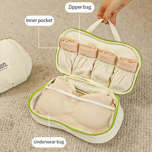 Sac de rangement pour soutien-gorge de voyage, organisateur de sous-vêtements en nylon imperméable avec support rigide pour l'organisation des vêtements de voyage, forme rectangulaire - Product Image 3