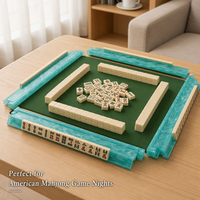Règle de Mahjong de 18,5 pouces, motif sable mouvant multicolore, règle de Mahjong taille US 2-en-1 pour l'agencement des cartes |   Cadeau accessoire