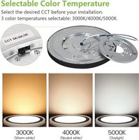 Lámparas de Techo LED Slim de 7.5W 12V 60W 3000K con Interruptor Digital Regulable, Base de Plástico Moderna, para Sala de Estar