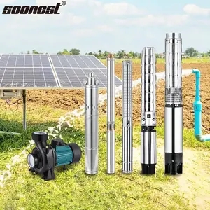 1kw 2kw 80M 120M 200M Zonne-Energie Pompsysteem Voor Landbouw 6 Inch Zonnepomp 3 Pk Zonne-Waterpomp