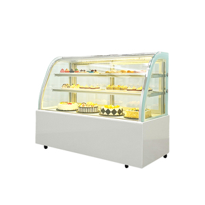 Thương mại trở lại cửa trượt trong suốt cong kính bánh hiển thị mát tủ lạnh bánh bánh ngọt đứng Showcase Máy làm lạnh - Product Image 1